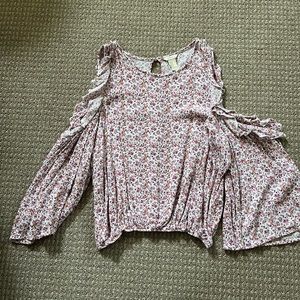 Forever 21 Floral Mock Long Sleeve Top